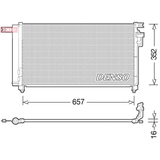 Denso Air Conditioning Condenser fits Kia Rio II 2005-2011 1.4 1.6