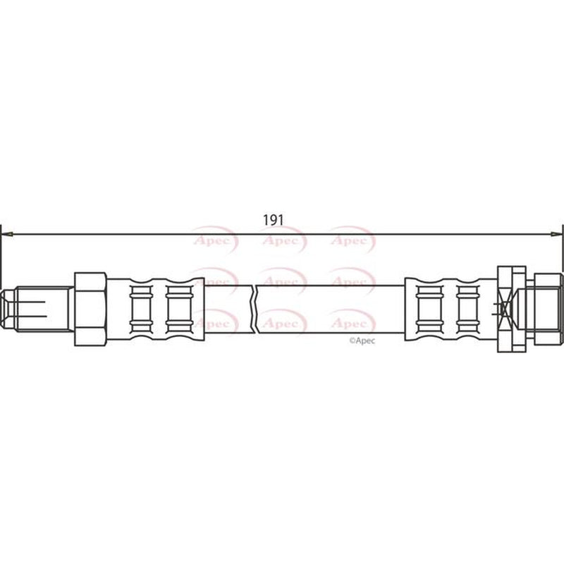 Apec Brake Hydraulic Hose Line Rear fits Ford Focus I 1998-2004 1.4 1.6 1.8 2.0