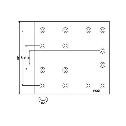DON Don Cv Brake Lining Set fits Volvo FL6 1985-2000