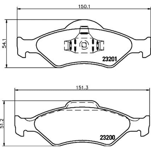 DON Front Brake Pad Set fits Ford Courier Box Body/Mpv 1996-2003 1.3 1.8