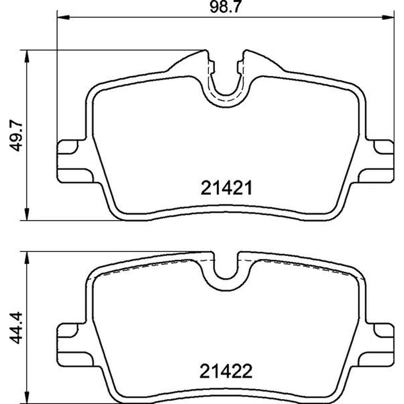 Brembo 4 x Rear Brake Pad Set fits BMW 2 2021-2022