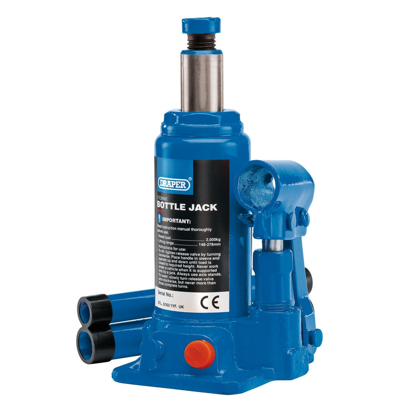 Draper Hydraulic Bottle Jack, 2 Tonne 13064 Draper - Dynamic Drive