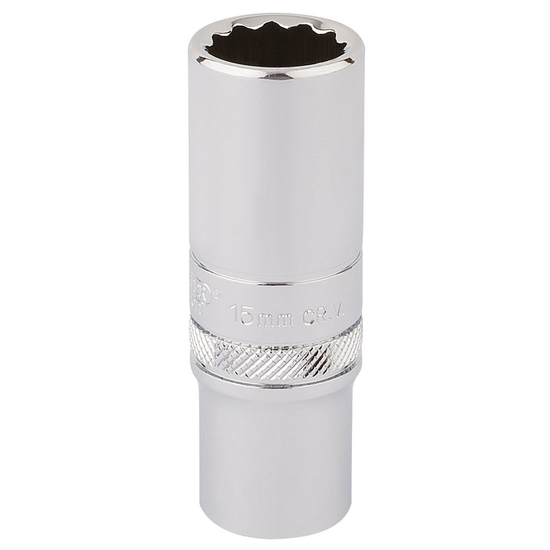 Draper HI-TORQ 12 Point Deep Socket, 3/8" Sq. Dr., 15mm 32965 Draper - Dynamic Drive