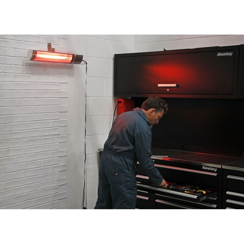 Sealey High Efficiency Infrared Short Wave Wall Mounting Heater 2000W IWMH2000R Sealey - Dynamic Drive