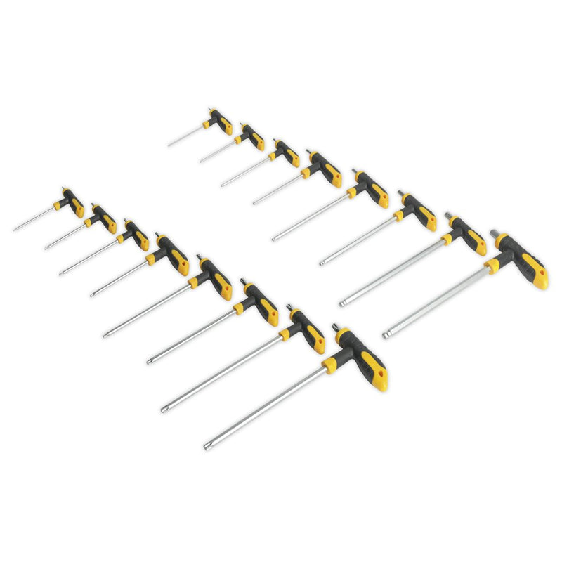 Sealey T-Handle TRX-Star* & Hex Key Set 16pc S0916 Siegen by Sealey - Dynamic Drive