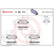 Brembo 4 x Rear Brake Pad Set fits Kia Picanto II 2011-2017 1.0 1.2