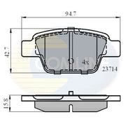 Comline Front & Rear Brake Discs & Pads fits Fiat Multipla 1999-2010 1.6 1.9