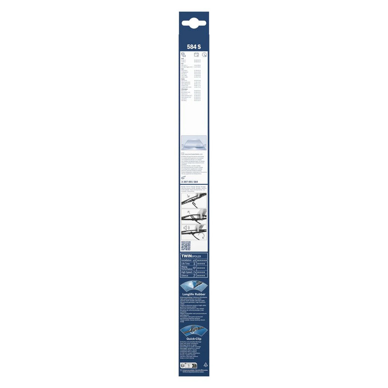 Bosch Front & Rear Super Plus Wiper Blade Set fits Fiat Stilo Multi 2003-2008