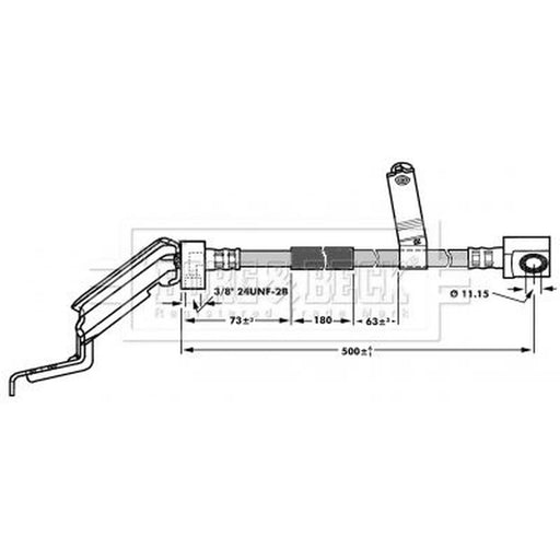 Borg & Beck Brake Hydraulic Hose Line Front Right BBH6931