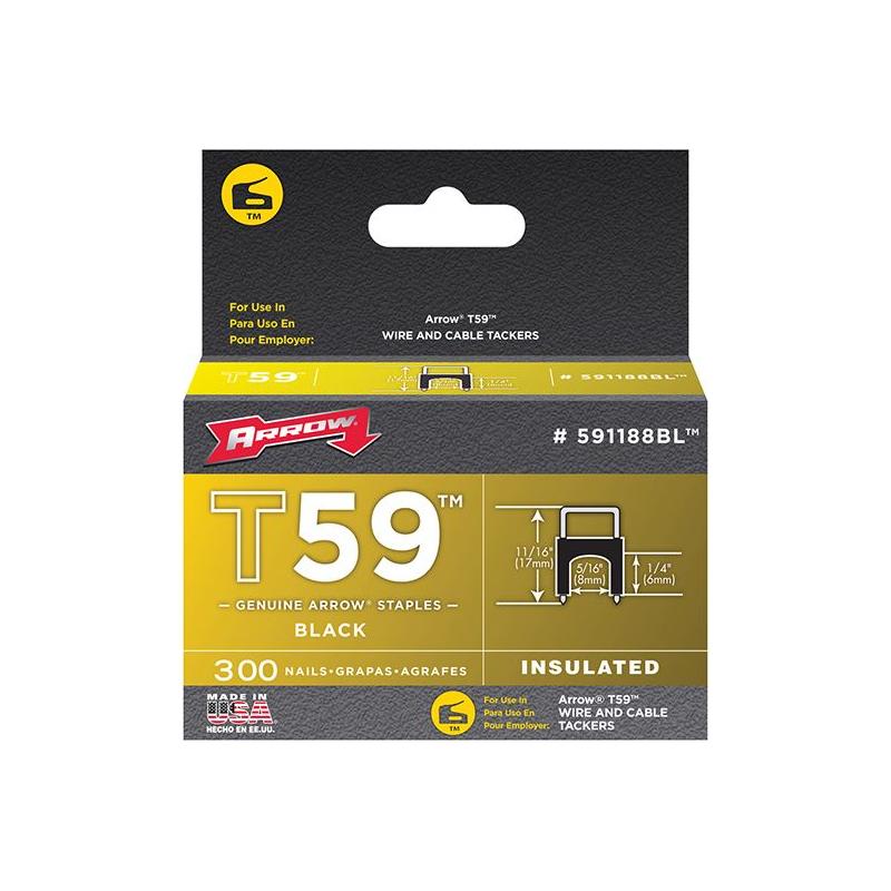 Arrow T59 Insulated Staples Black 6 x 8mm (Box 300) Arrow - NN4 Online