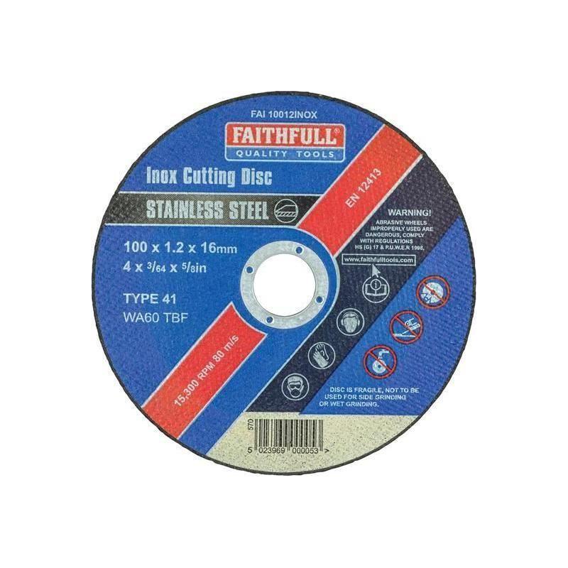 Faithfull Inox Cutting Disc 100 x 1.2 x 16mm Faithfull - NN4 Online