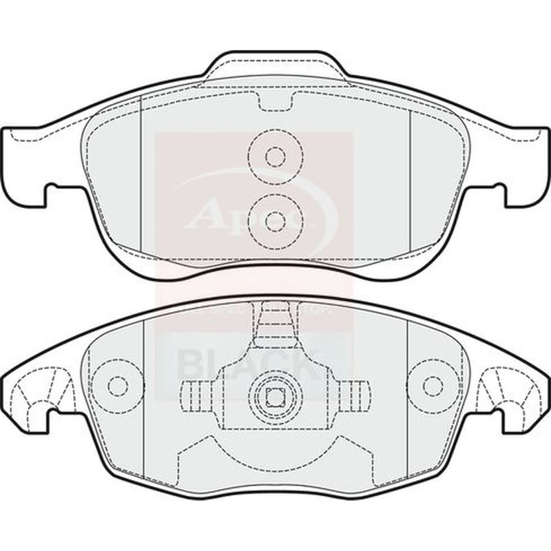 Apec Black Front Brake Pad Set fits Citroën Berlingo First Box Body 2010 on