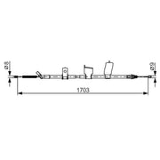 Bosch Handbrake Cable Rear fits Nissan Qashqai I 2006-2013 1.5 1.6 2.0