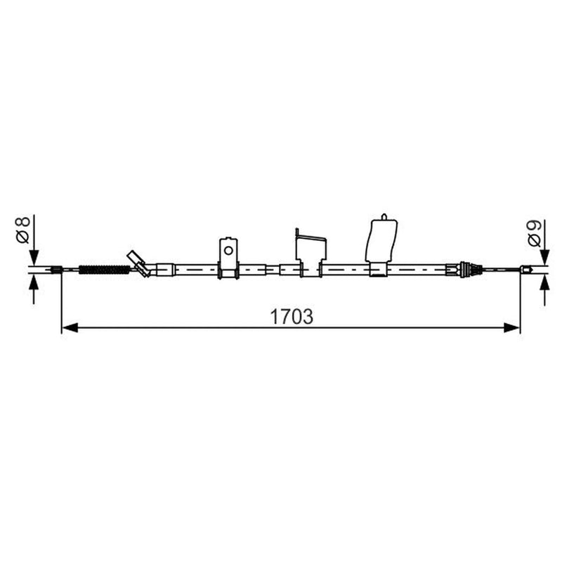 Bosch Handbrake Cable Rear fits Nissan Qashqai I 2006-2013 1.5 1.6 2.0