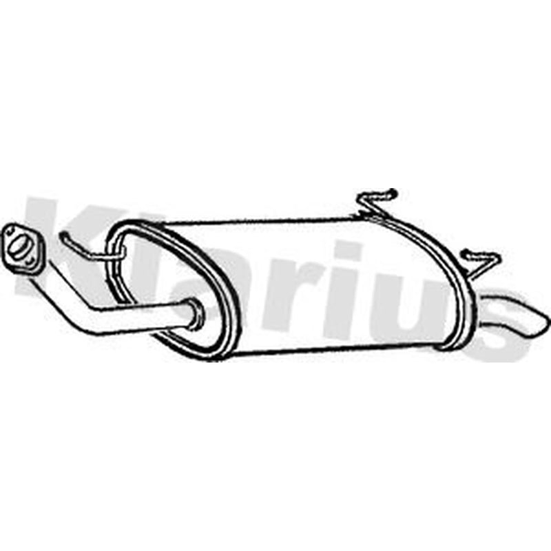 Klarius Box With Tail Pipe Rear fits Nissan Primera 1996-2002 1.6 1.8 2.0