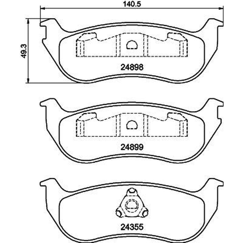 Mintex Rear Brake Pad Set fits Jeep Cherokee 2001-2008 2.4 2.5 2.8 3.7