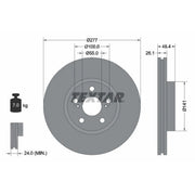 Textar 2 x Vented Front Brake Discs 92135503