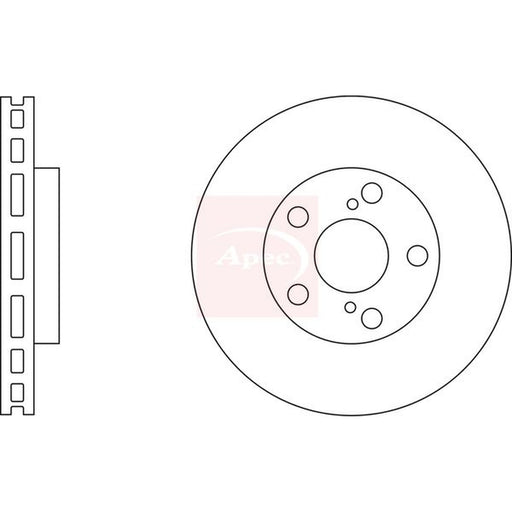 Apec 2 x Vented Brake Discs fits Toyota Avensis Verso 2001-2009 2.0