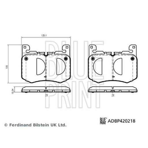 Blue Print Front Brake Discs & Pads fits Land Rover Range Rover Velar 2019 on