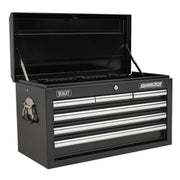 Sealey Topchest 6 Drawer with Ball-Bearing Slides Black AP33069B Sealey - Dynamic Drive