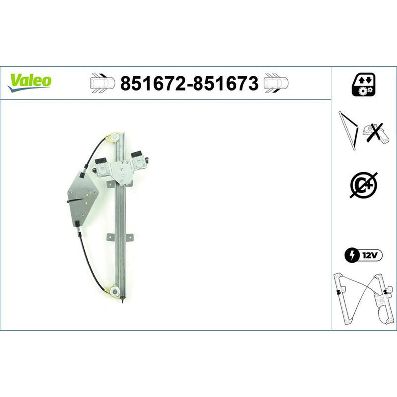 Valeo Electric Window Regulator Lifter Right Front 851673
