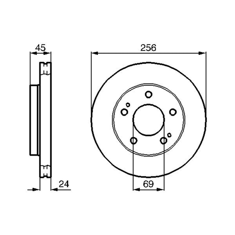 Bosch 2 x Brake Discs fits Mitsubishi Eclipse 1989-1999 1.8 2.0