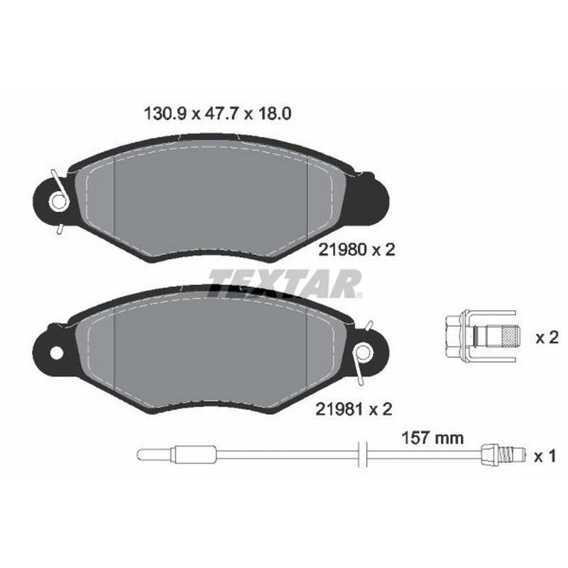 Textar Front Brake Pad Set 2198003