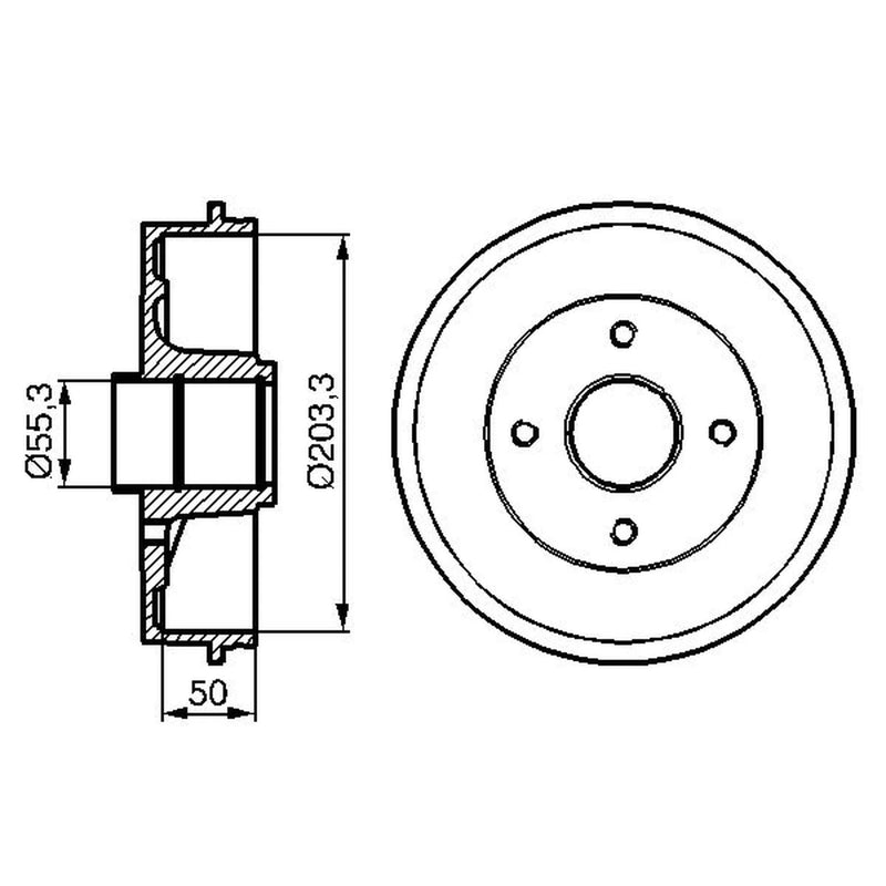 Bosch 2 x Brake Drums fits Renault Laguna I 1993-2002 1.6 1.8 1.9 2.0 2.2