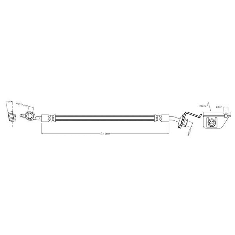 Juratek Brake Hydraulic Hose Line Rear Right fits Hyundai IX35 2013-2015 2.0