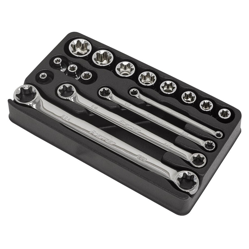 Sealey TRX-Star* 3/8"Sq Drive Socket & Spanner Set 16pc AK61801 Sealey - Dynamic Drive