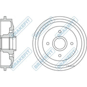 Apec Brake Drum Assembly Rear BDR9012