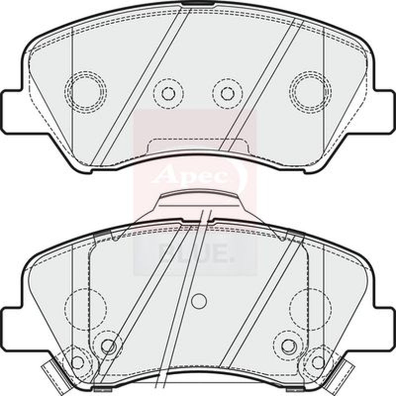 Apec Front Brake Pad Set fits Hyundai Accent IV 2010-2018 1.4 1.6