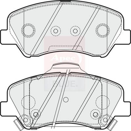 Apec Front Brake Pad Set fits Hyundai Accent IV 2010-2018 1.4 1.6