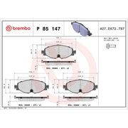 Brembo 4 x Front Brake Pad Set fits Audi A1 2018 on