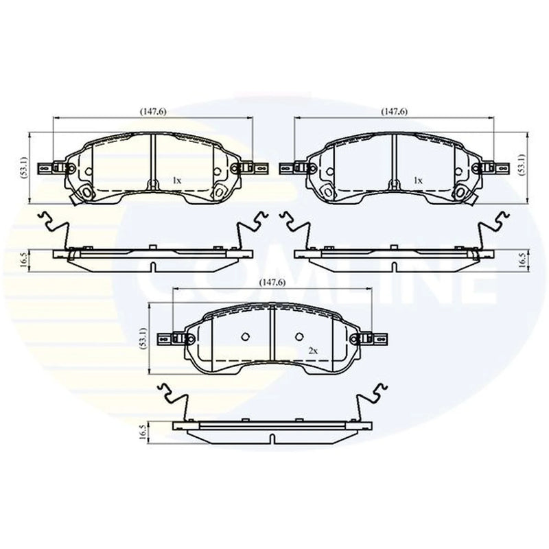 Comline 4 x Rear Brake Pad Set fits Ford Ranger IV 2022 on 2.0