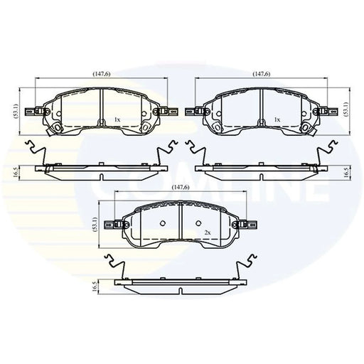 Comline 4 x Rear Brake Pad Set fits Ford Ranger IV 2022 on 2.0