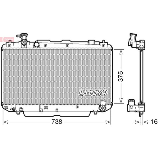 Denso Engine Radiator fits Toyota Rav 4 2000-2005 2.0
