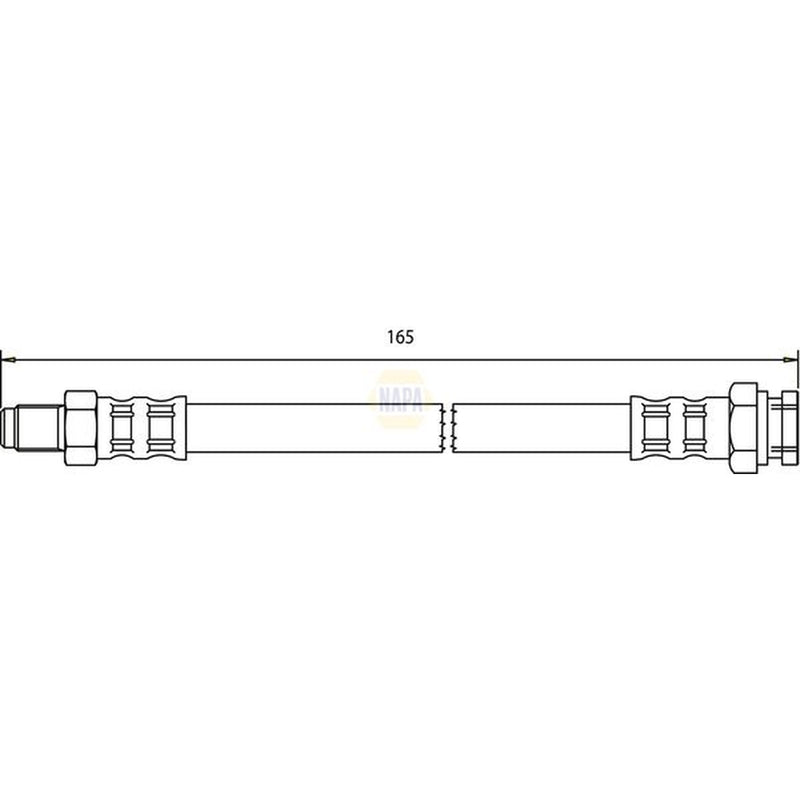 NAPA Brake Hydraulic Hose Line Rear fits Abarth Grande Punto 2007-2010 1.4