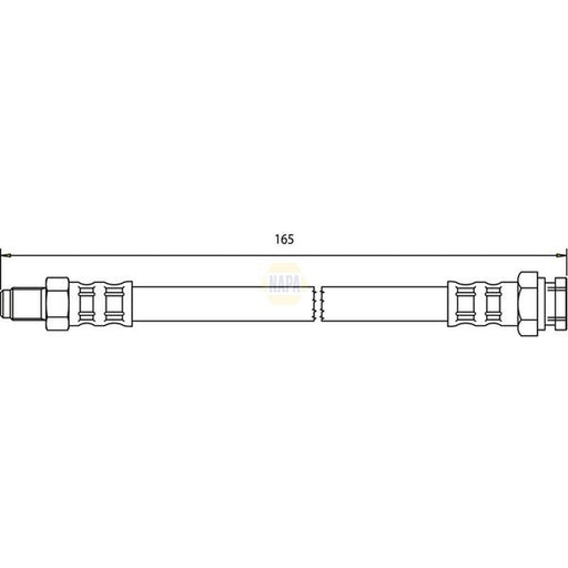 NAPA Brake Hydraulic Hose Line Rear fits Abarth Grande Punto 2007-2010 1.4