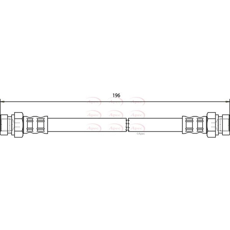 Apec Brake Hydraulic Hose Line Rear fits Skoda Felicia 1994-2001 1.3 1.6 1.9