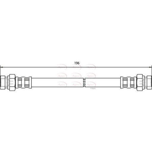 Apec Brake Hydraulic Hose Line Rear fits Skoda Felicia 1994-2001 1.3 1.6 1.9