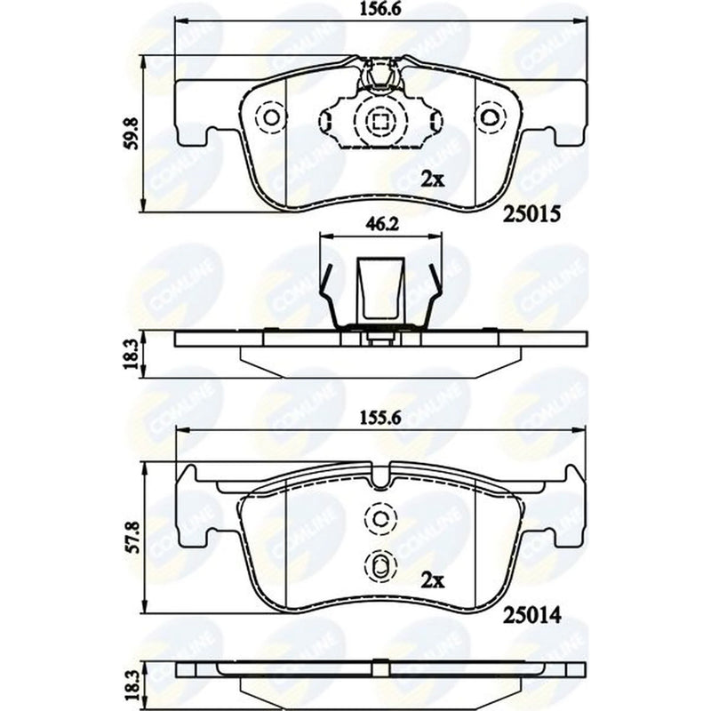 Comline 4 x Front Brake Pad Set fits BMW 1 Sports Hatch 2011-2019