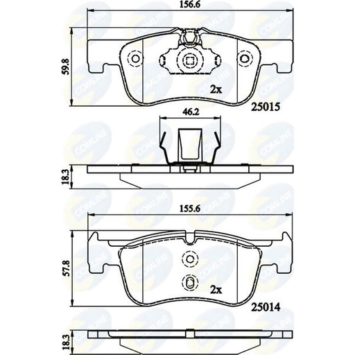 Comline 4 x Front Brake Pad Set fits BMW 1 Sports Hatch 2011-2019