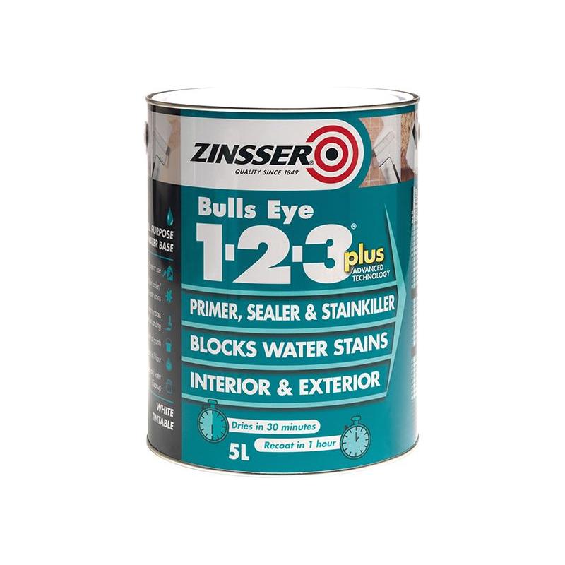 Zinsser Bulls Eye® 1-2-3 Plus Primer, Sealer & Stain Killer White 2.5 litre Zinsser - Dynamic Drive