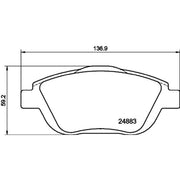 DON Front Brake Pad Set fits Citroën C3 Aircross I 2017-2018 1.2 1.5 1.6