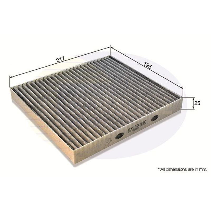Comline Cabin Air Filter (Pollen Filter) fits Chrysler Sebring 2001-2010