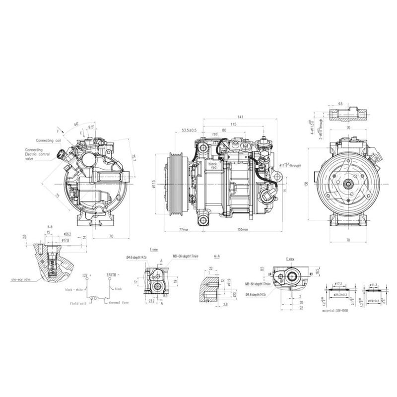 Hella Air Conditioning Compressor fits Mercedes-Benz A-Class 2012-2018