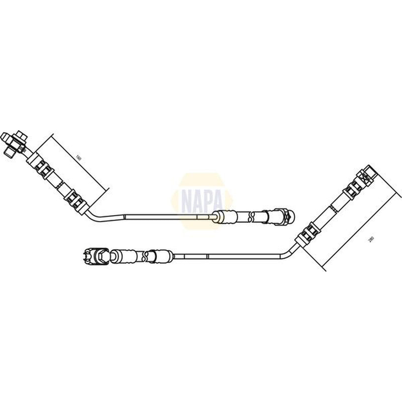 NAPA Brake Hydraulic Hose Line Rear Left fits BMW X5 2000-2006 3.0 4.4 4.6 4.8