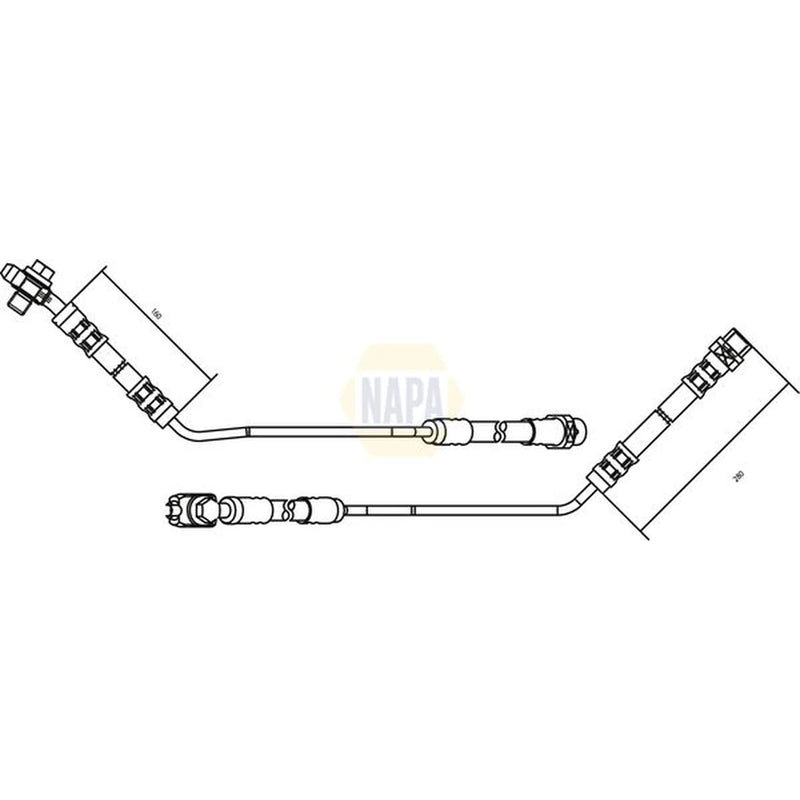 NAPA Brake Hydraulic Hose Line Rear Left NBH1077
