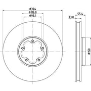 Mintex 2 x Front Brake Discs MDC3178C-x2